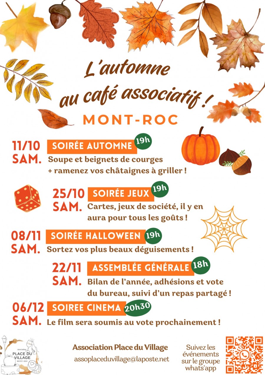 PLACE DU VILLAGE - PROGRAMME AUTOMNE 2025
